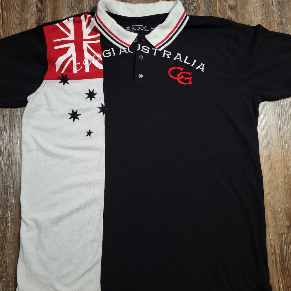 COOGI Australia Polo Shirt w/ flag and stars, XXL